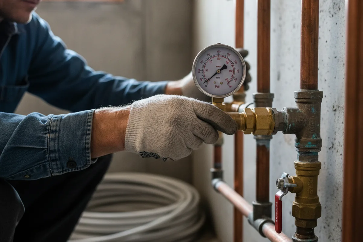 Pressure testing a repaired line during Water Line Repair in Mission Viejo